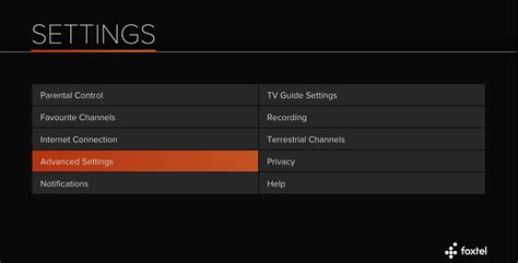 foxtel iq4 settings